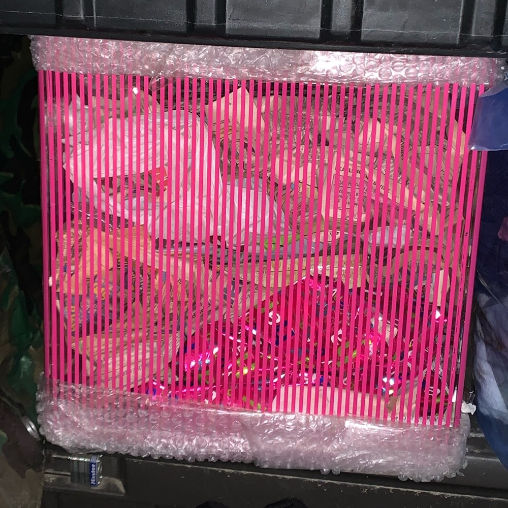 Victoria’s Secret pink striped acrylic bin